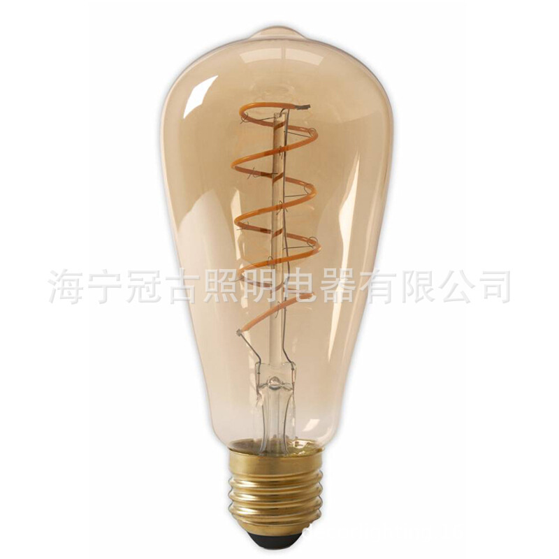 ST64调光灯泡 复古LED柔性灯丝灯 仿古LED钨丝灯泡 4W