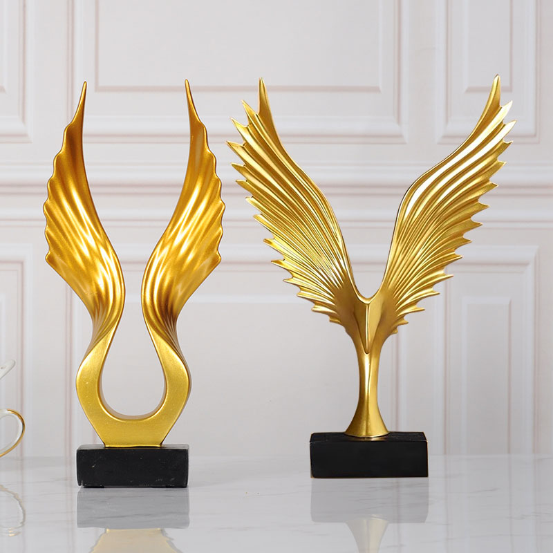 轻奢创意大展宏图天使之翼玄关酒柜摆件现代简约客厅办公室装饰品