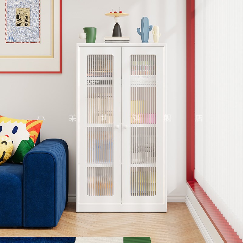 2025年新款圆角设计儿童防尘书柜小户型家用客厅书架储物收纳柜子