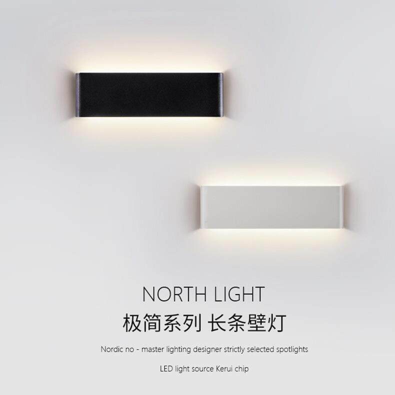 现代铝材长条壁灯简约风格 过道楼梯暖光灯 防水卫浴适用