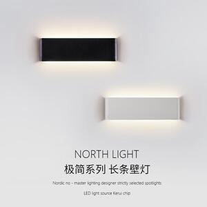 现代铝材长条壁灯简约风格 过道楼梯暖光灯 防水卫浴适用