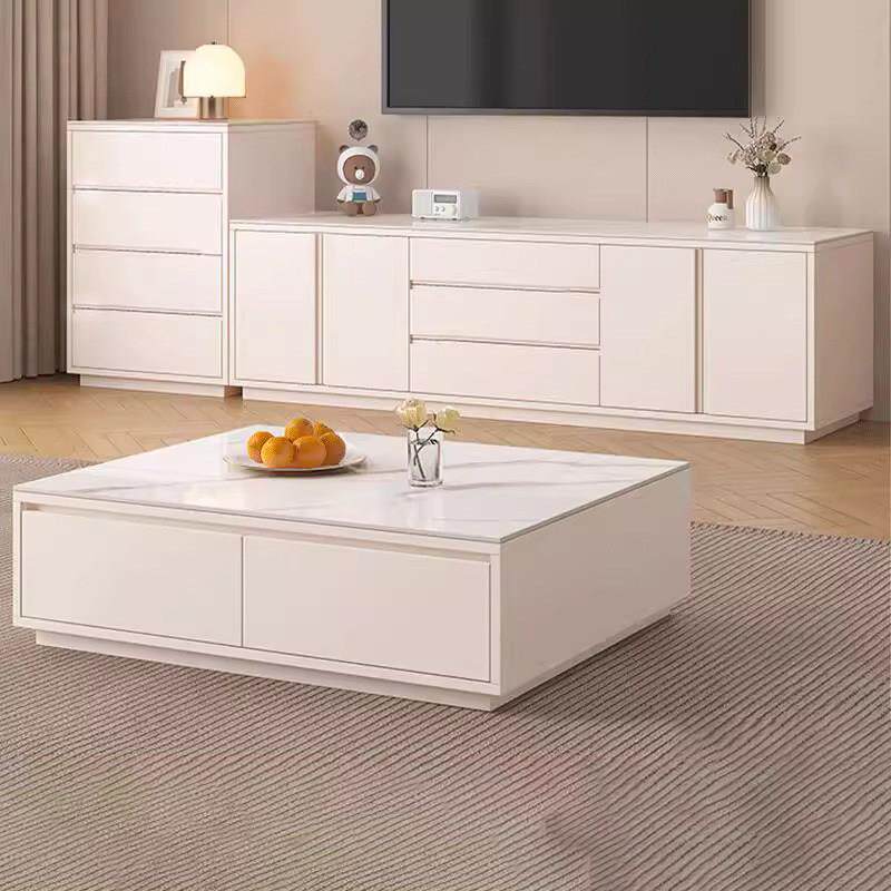 实木电视柜收纳储物柜一体斗柜客厅新款家用落地加高岩板电视机柜