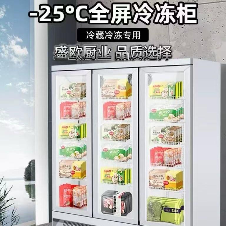 立式冷冻展示柜商用超市预制菜水饺牛肉冷柜牛排低温冰淇淋冷冻柜