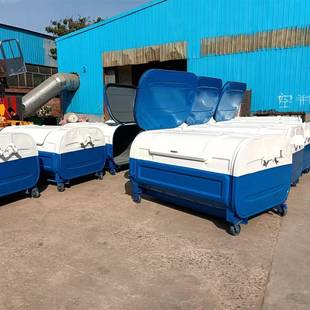 隆发环保户外三方勾臂垃圾箱铁质钩臂箱可挂车移动垃圾桶