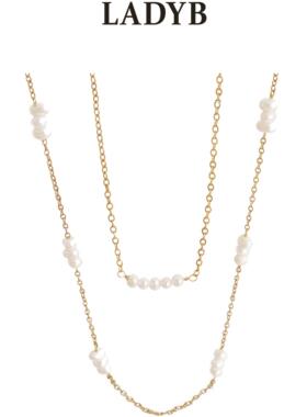 LADYB天然米粒珍珠叠戴简约项链