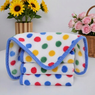 [93]可爱波点珊瑚绒抹布厨房专用吸水不掉毛洗碗布洗碗巾加厚