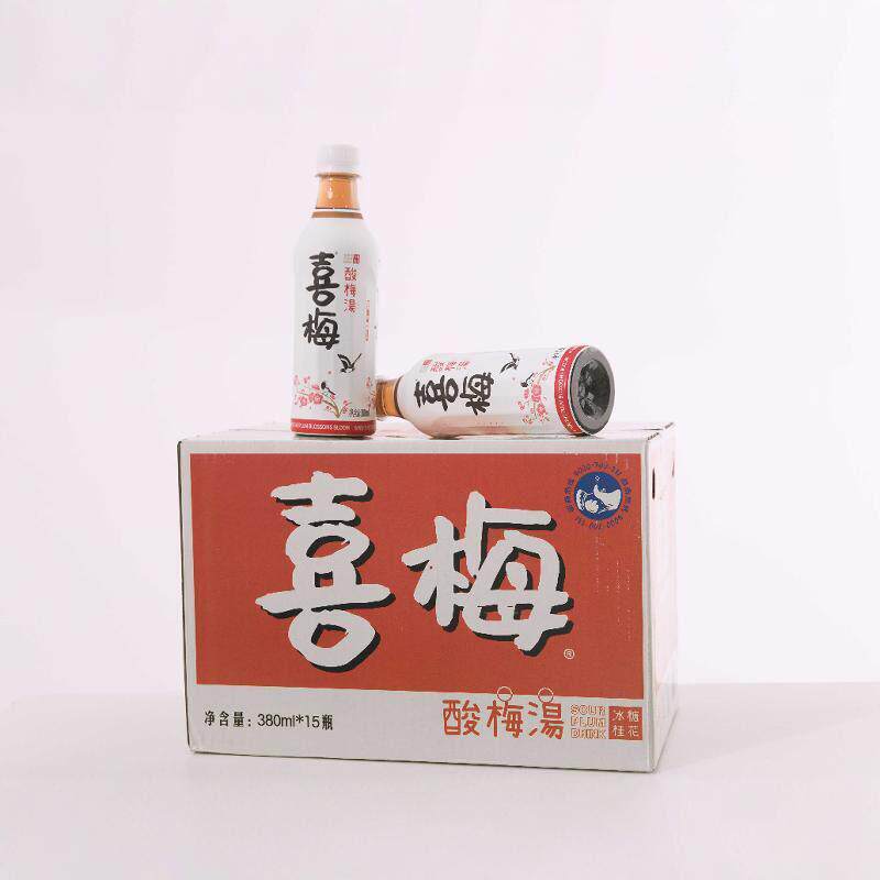 喜梅酸梅汤整箱装(380ml*15瓶)0脂肪解辣解腻瓶装冰糖桂花酸梅汤