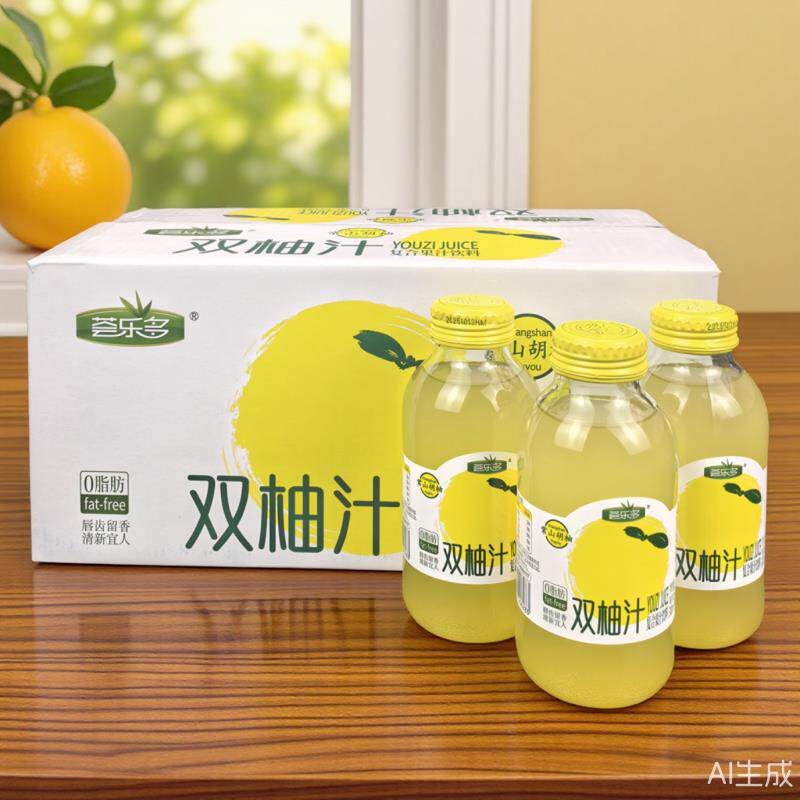 荟乐多双柚汁西柚汁饮料常山胡柚汁300ml*12瓶玻璃瓶复合果汁饮品