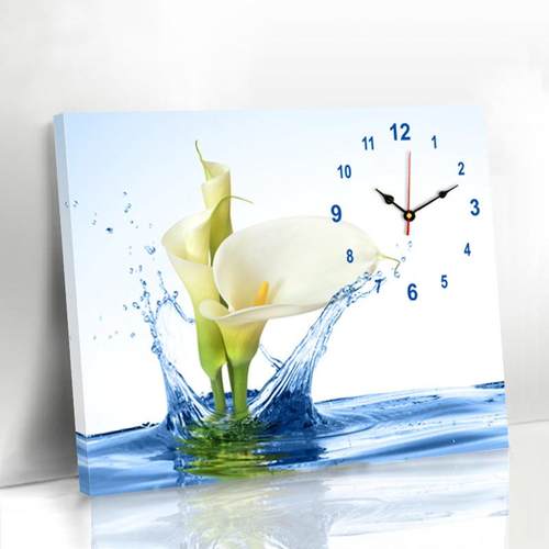 现代客厅饭厅装饰画画简约厨房静音挂钟表水果电表箱免打孔遮挡壁