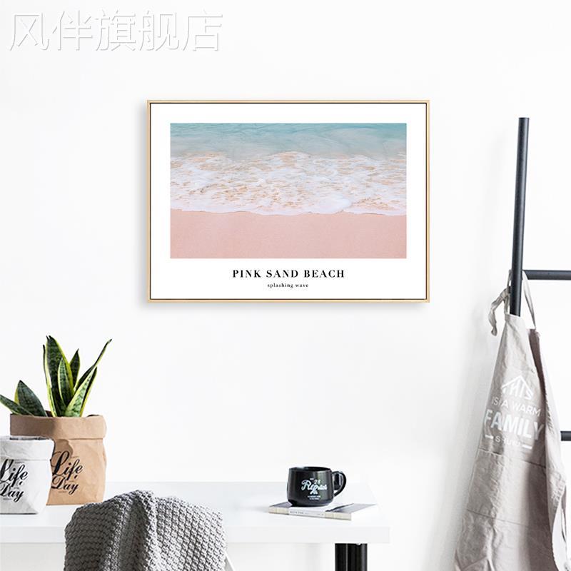 北欧海滩风景电表箱装饰画 上翻电闸壁画网红ins风配电箱遮挡挂画图片