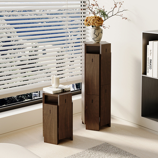 木隐物网红款秩序凳黑胡桃木实木椅子家用六角凳方凳可堆叠放凳子