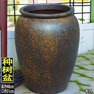 超大号陶瓷花盆龙血树花盆落地户外景观盆阳台种菜陶盆桂花树盆高