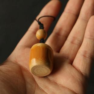 精品纯手工精磨天然实心老玉竹小吊坠竹雕迷你把玩小件竹盖置挂件