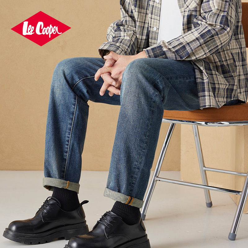 LeeCooper直筒牛仔裤男款高端