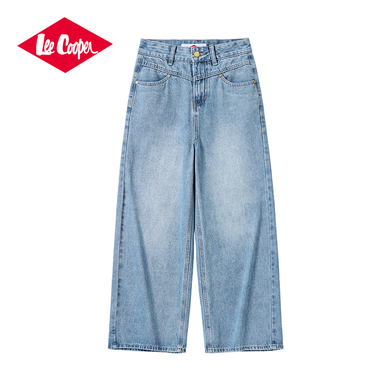 Lee Cooper/李库珀 水洗复古牛仔裤女2025秋季新款透气潮流直筒裤