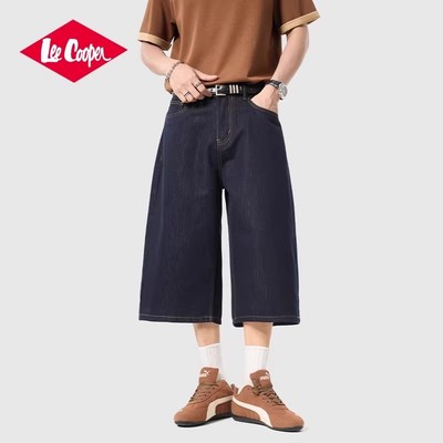 Lee Cooper/李库珀 水洗牛仔裤七分裤男士薄款夏季宽松阔腿潮流女