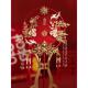 新娘团扇结婚中式 婚礼晨袍扇子出嫁手工红色喜扇diy材料包秀禾扇