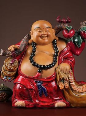 笑佛大肚弥勒财神爷布袋佛像陶瓷摆件家居客厅玄关办公室石湾公仔