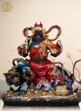 赵公明神像摆件树脂唐彩五路财神家用供奉骑虎赵元帅武财神店铺