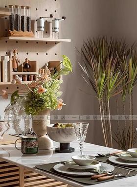 一匚 现代简约洞石花器花艺酒具密封罐 样板间酒店餐厅客厅装饰品