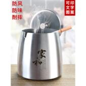 不锈钢烟灰缸带盖子高端大气上档次创意家用客厅防灰飞办公室烟灰