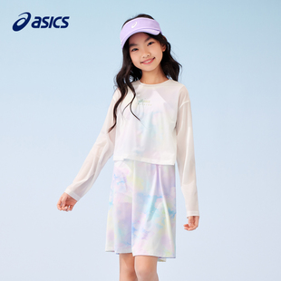 亚瑟士童装春夏女童印花针织弹力连衣裙三件套中大童休闲百搭短裙