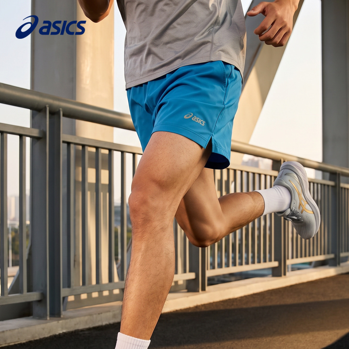 ASICS亚瑟士新款男子吸湿排汗跑步短裤反光松紧运动短裤速干裤子