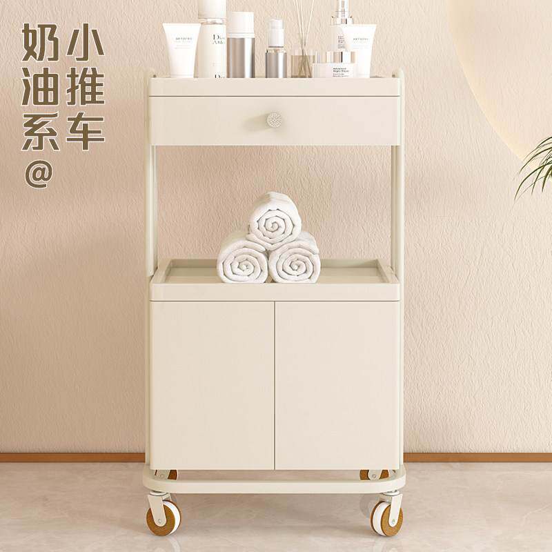 美容车奶油风小推车美容院专用SPA置物架高档采耳家用收纳工具车