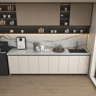 公司水吧台一体柜带水槽办公室咖啡茶水间吧台休闲 区家用靠墙定