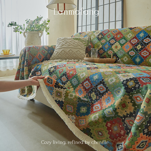 沙发盖布中古风棉麻沙发巾沙发套罩防猫抓整张全盖沙发垫沙发布