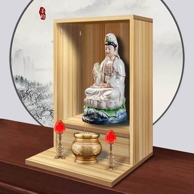观音佛像橱柜佛柜小型供桌壁挂式神台神龛带门财神爷柜家用烧香台