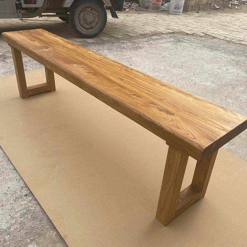 老榆木长条凳实木板凳家用餐桌餐椅原木茶桌椅子简约现代换鞋凳子