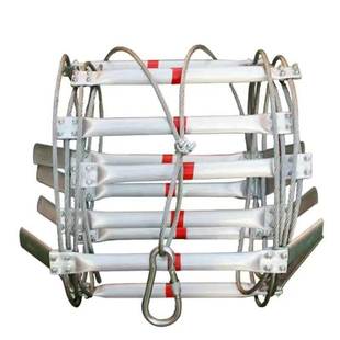 消防逃生软梯子铝合金梯钢丝绳梯高层作业防火救援救生梯工程梯子