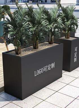 铁艺市政绿化花箱户外道路隔离小区景观工程长条花槽不锈钢定制