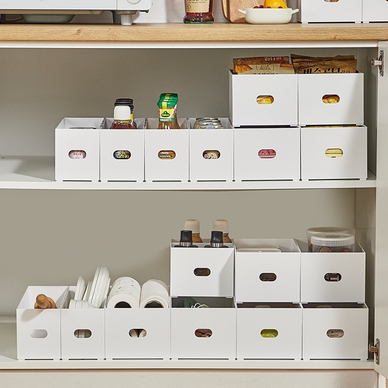 直角收纳盒厨房橱柜可叠加桌面收纳筐抽屉内置分隔多功能杂物储物