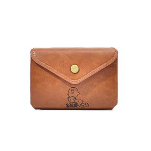 史努比卡通风钱包新款可爱男女通用多功能三折PU皮短款收纳零钱包