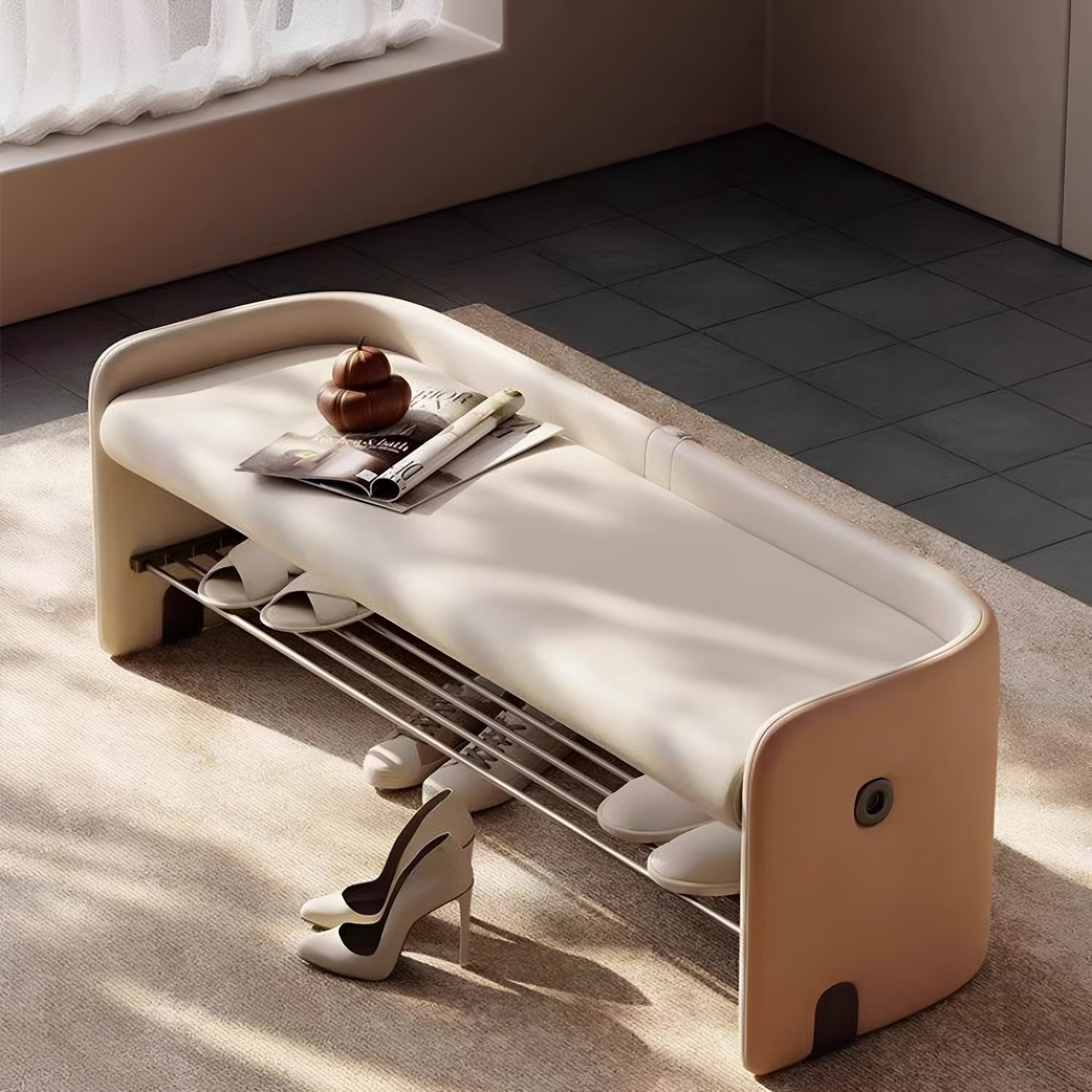 洛图恩入门换鞋凳鞋凳长条储物鞋架可坐简约现代创意收纳凳沙发凳