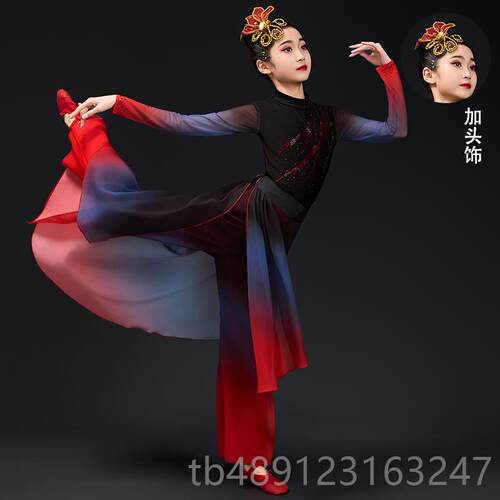 正品儿童象王行舞州蹈服装九同剑舞舞汉服女童中国风爵士扇子舞出