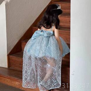 正品爱莎女童艾莎蓬主裙2025新款儿童夏季罗莉塔洋公装出演服蓬裙