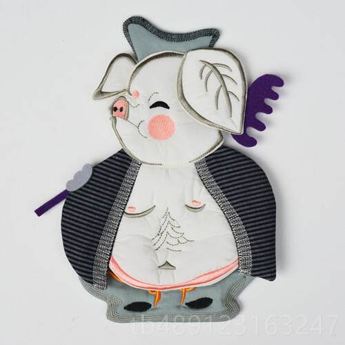 正品新款手工布艺开关套套全式开盖关关保护遮光插座套开贴（猪八