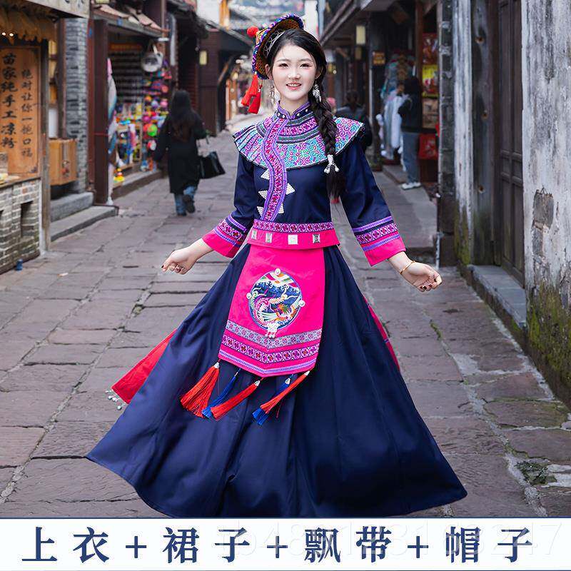 正品款毛南族服装成写女人广西少数民族传统新服饰日常旅拍真演出