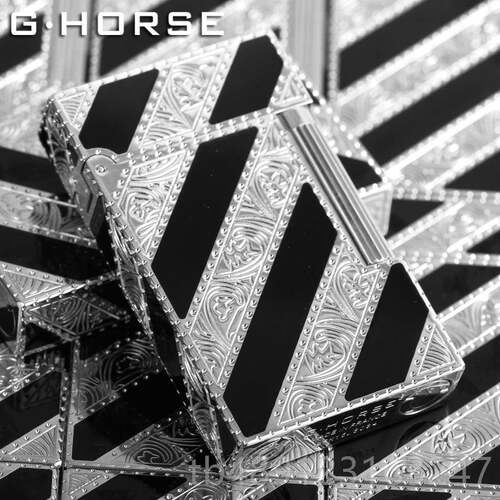 正品法国ghorse正版纯黄铜意男朗声充正打火机气防风创原装品个性