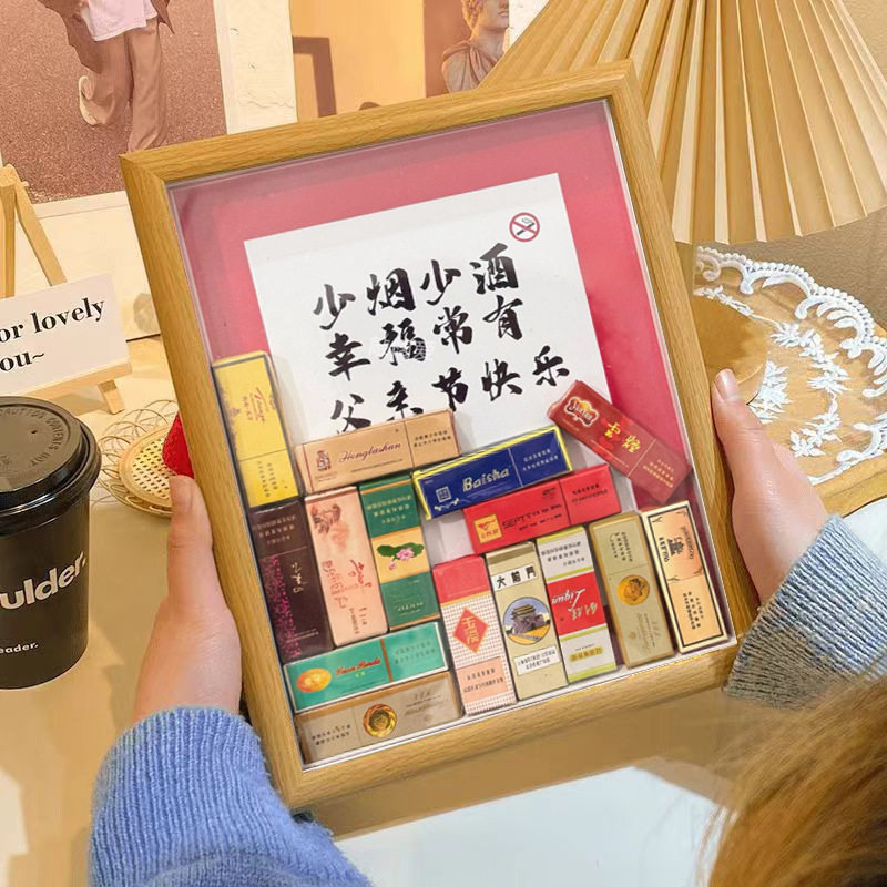 父亲节礼物警示语创意桌面个性相框摆台装饰画送爸爸节日生日礼物