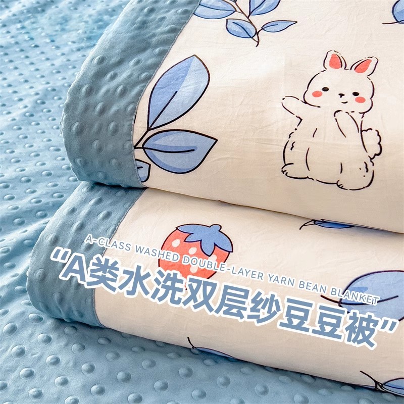 夏季A类卡通皱皱纱夏被夏凉被学生单人宿舍可机水洗空调被薄被子