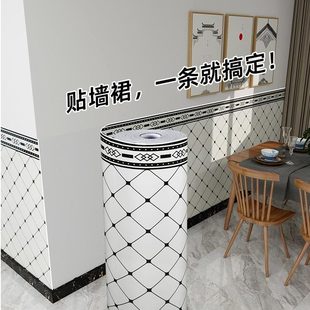 翻新貼 墻裙自粘墻貼防水防潮墻紙客廳臥室床邊背景墻貼紙防撞軟裝