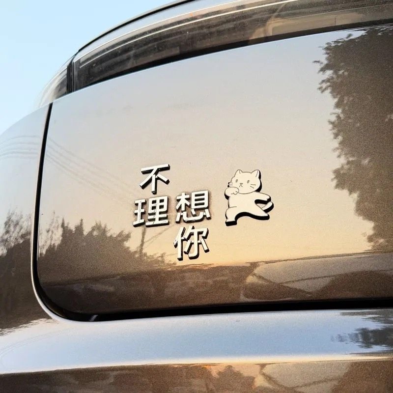 理想是不上班提钱退休不想理你当富婆是暴富汽车标贴3D