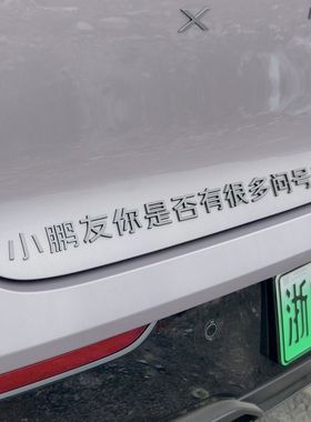 小鹏P7+M03汽车车标贴小鹏展翅小鹏友原车材质3D立体搞笑字实习