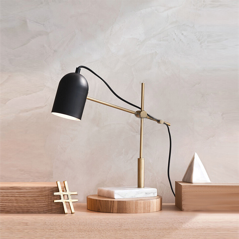 现代钓鱼灯客厅大理石金属设计师样板房别墅书房个性装饰家居台灯