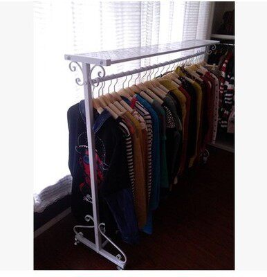 铁艺卧室落地靠墙衣帽架挂衣架鞋包货架服装展示架中岛架现货包邮