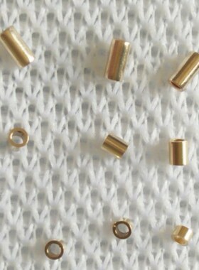 14k包金保色1.5mm1000个配件定位管固定夹扁收尾扣定位隔珠g36